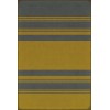 Pattern 50 Organic Stripes Blue and Yellow 24x36 Vintage Vinyl Floorcloth