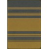 Pattern 50 Organic Stripes Blue and Yellow 96x140 Vintage Vinyl Floorcloth