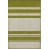 Pattern 50 Organic Stripes Green and White 24x36 Vintage Vinyl Floorcloth
