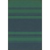 Pattern 50 Organic Stripes Teal and Blue 52x76 Vintage Vinyl Floorcloth