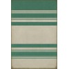 Pattern 50 Organic Stripes Teal and White 20x30 Vintage Vinyl Floorcloth