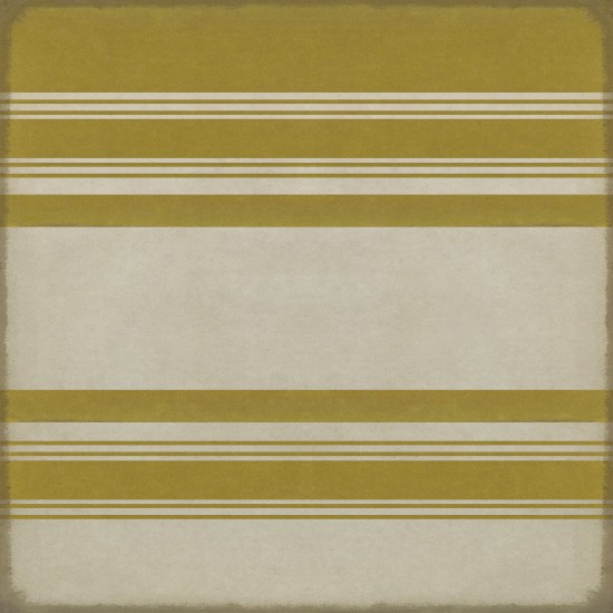 Pattern 50 Organic Stripes Yellow and White 60x60 Vintage Vinyl Floorcloth