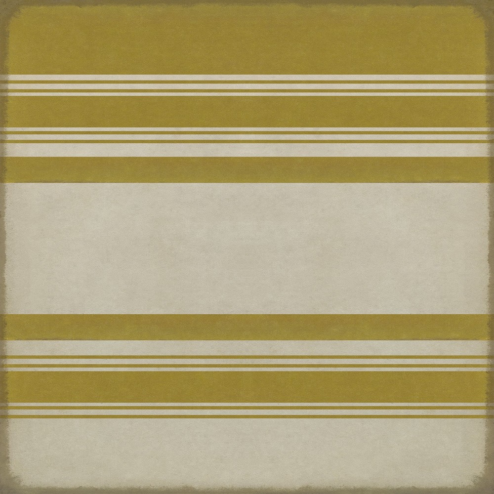 Pattern 50 Organic Stripes Yellow and White 60x60 Vintage Vinyl Floorcloth