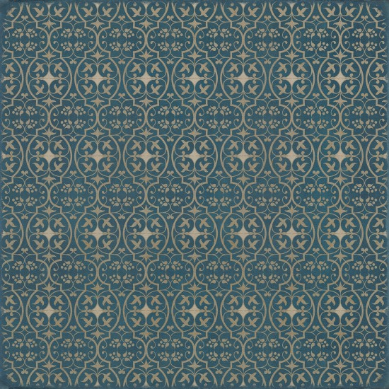 Pattern 51 the Color of Time 36x36 Vintage Vinyl Floorcloth
