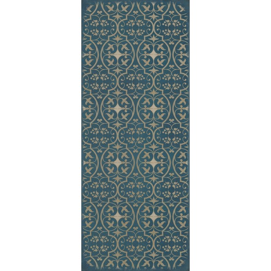 Pattern 51 the Color of Time 36x90 Vintage Vinyl Floorcloth