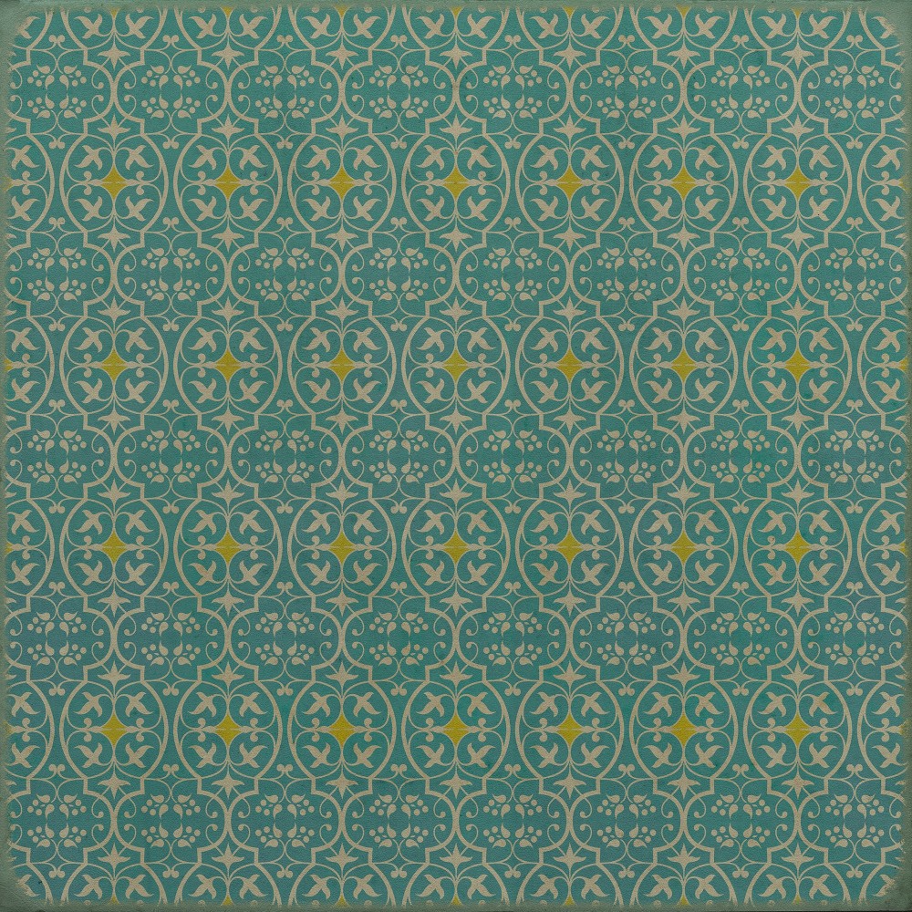 Pattern 51 the Sea of Summer Air 48x48 Vintage Vinyl Floorcloth