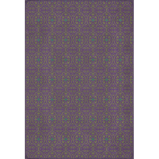 Pattern 51 the Souls of Good Violets 120x175 Vintage Vinyl Floorcloth