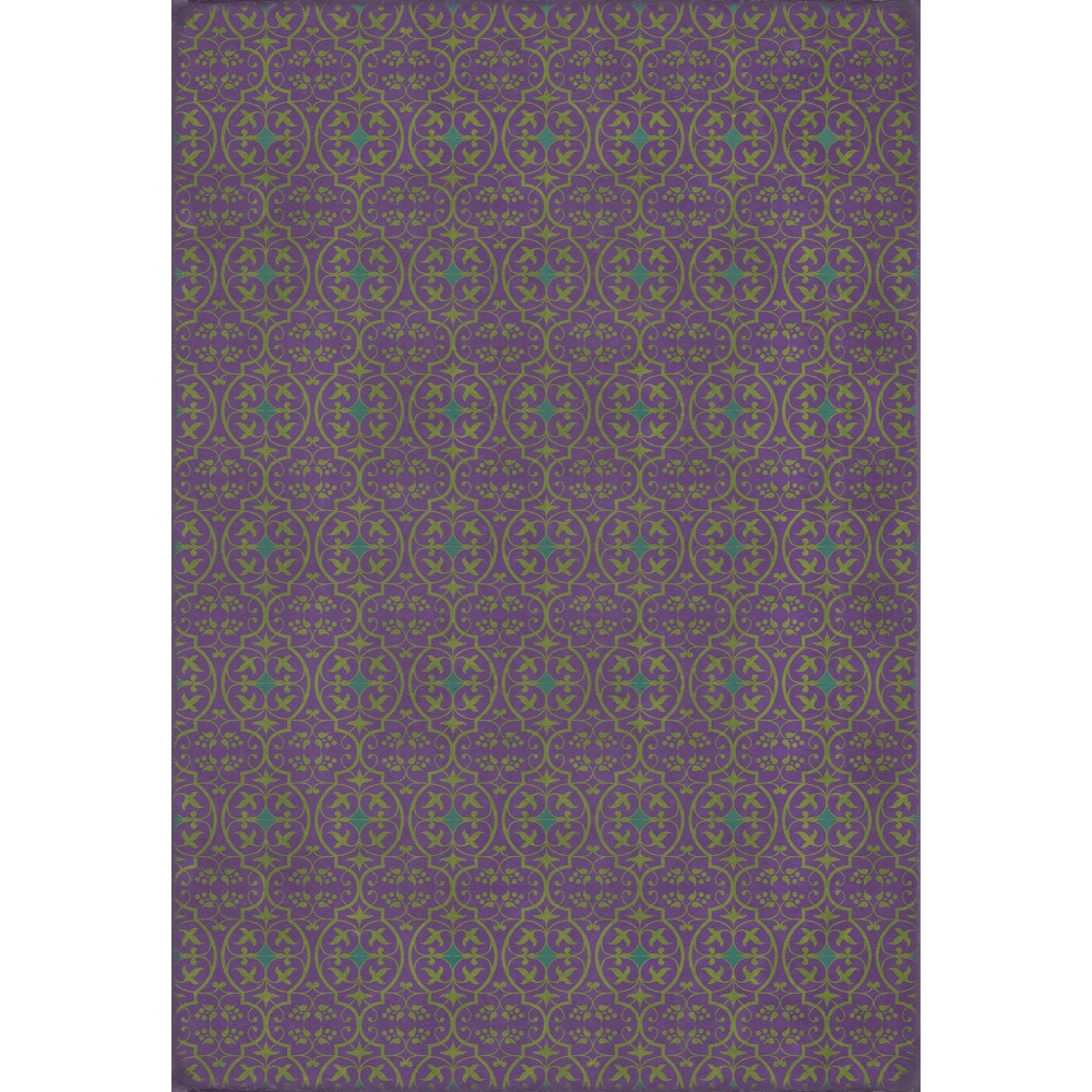 Pattern 51 the Souls of Good Violets 120x175 Vintage Vinyl Floorcloth