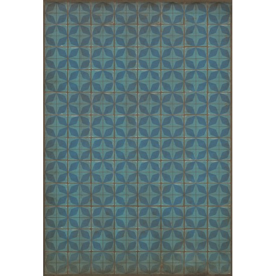 Pattern 54 Blue Moon 96x140 Vintage Vinyl Floorcloth