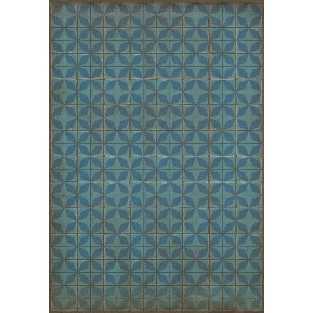 Pattern 54 Blue Moon 96x140 Vintage Vinyl Floorcloth