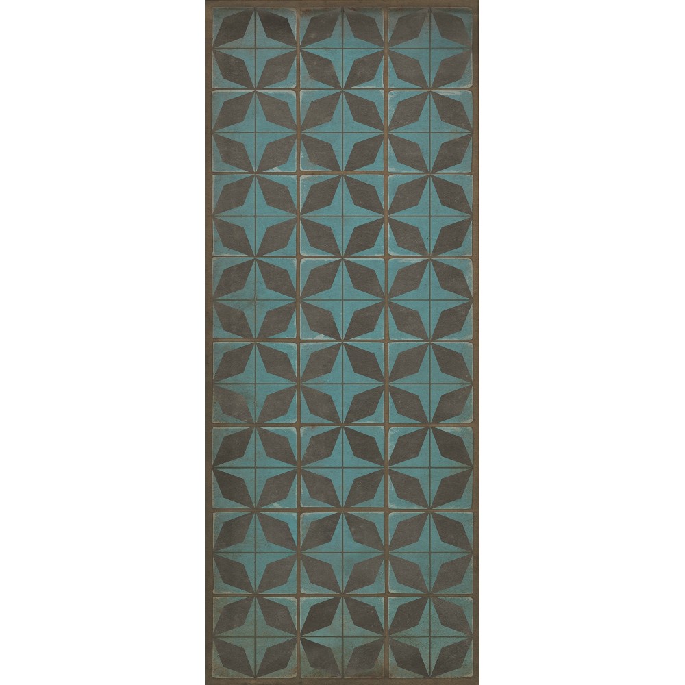 Pattern 54 Parallax 36x90 Vintage Vinyl Floorcloth