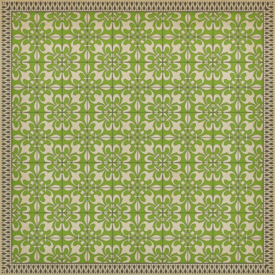 Pattern 55 Field Day 120x120 Vintage Vinyl Floorcloth