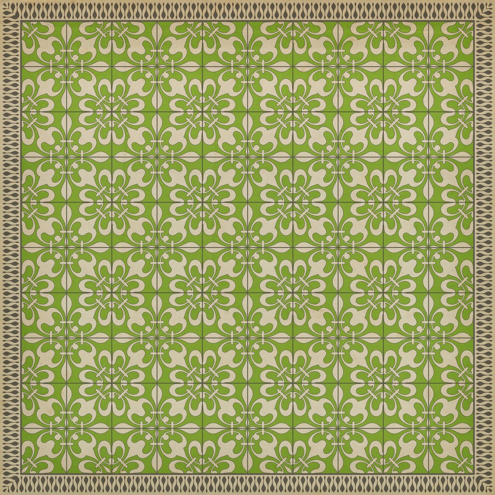 Pattern 55 Field Day 120x120 Vintage Vinyl Floorcloth