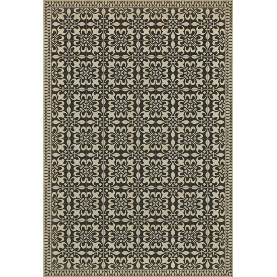 Pattern 55 Gates of Horn and Ivory 120x175 Vintage Vinyl Floorcloth