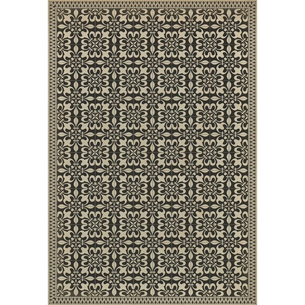 Pattern 55 Gates of Horn and Ivory 120x175 Vintage Vinyl Floorcloth