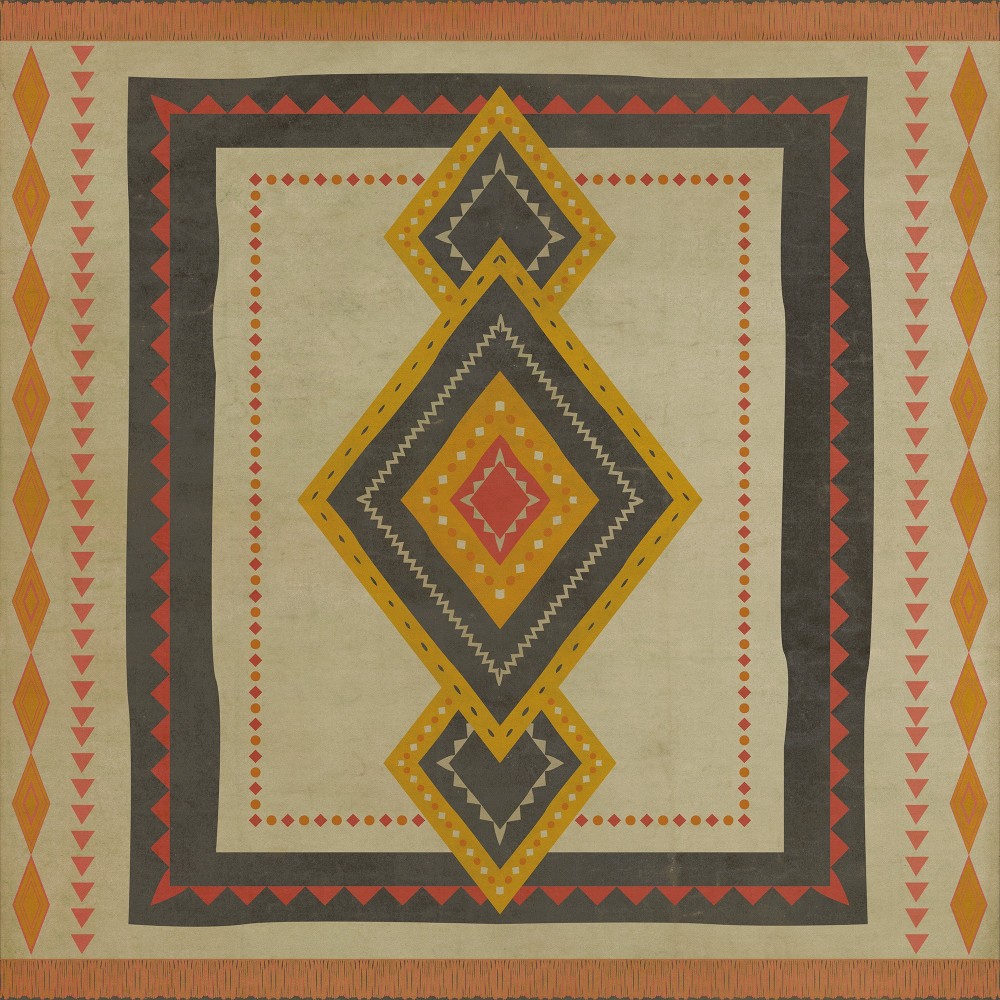Pattern 61 Bohemian 120x120 Vintage Vinyl Floorcloth