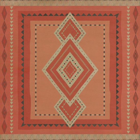 Pattern 61 Hippie 120x120 Vintage Vinyl Floorcloth