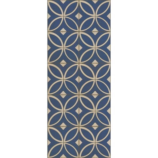 Pattern 70 Dress Blues 36x90 Vintage Vinyl Floorcloth