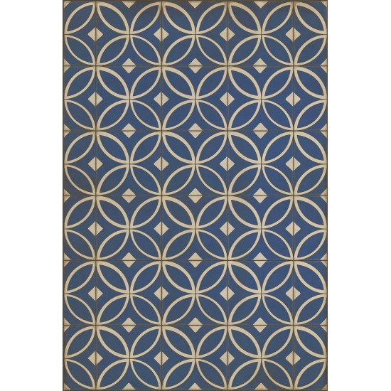 Pattern 70 Dress Blues 38x56 Vintage Vinyl Floorcloth