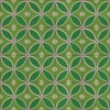 Pattern 70 Radiant Hues and Morning Dew 48x48 Vintage Vinyl Floorcloth