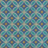 Pattern 70 Sunday Morning Hues 48x48 Vintage Vinyl Floorcloth