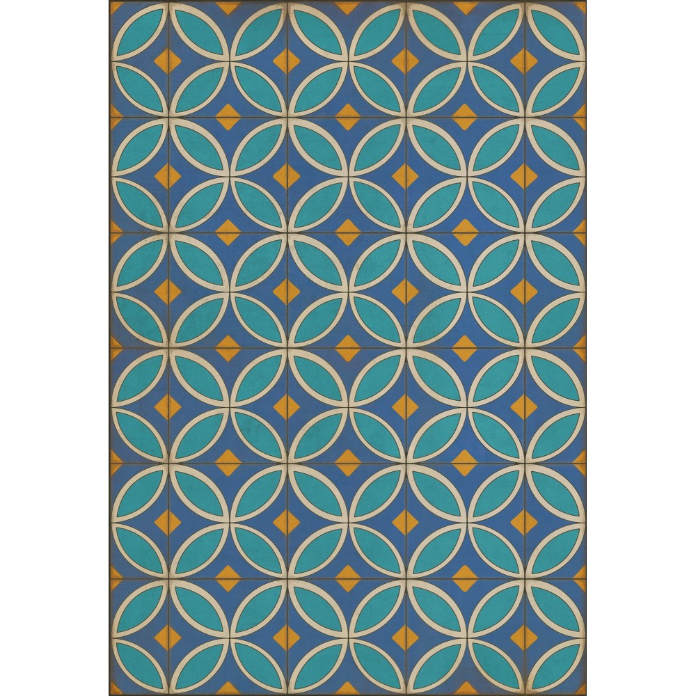 Pattern 70 Sunday Morning Hues 70x102 Vintage Vinyl Floorcloth