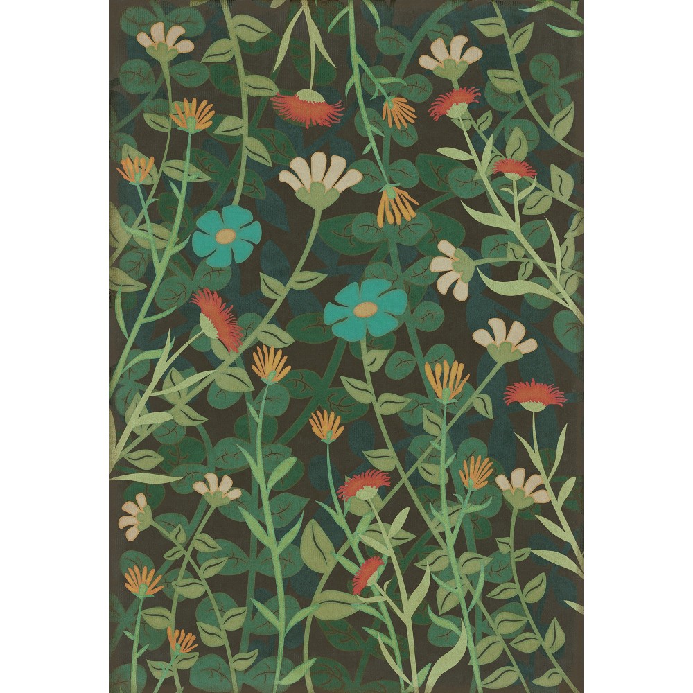 Pattern 73 Dance of the Flowers 52x76 Vintage Vinyl Floorcloth