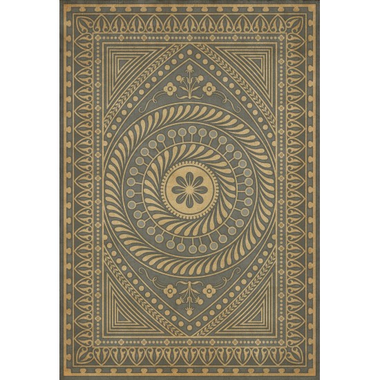 Pattern 75 Consult the Wise 96x140 Vintage Vinyl Floorcloth