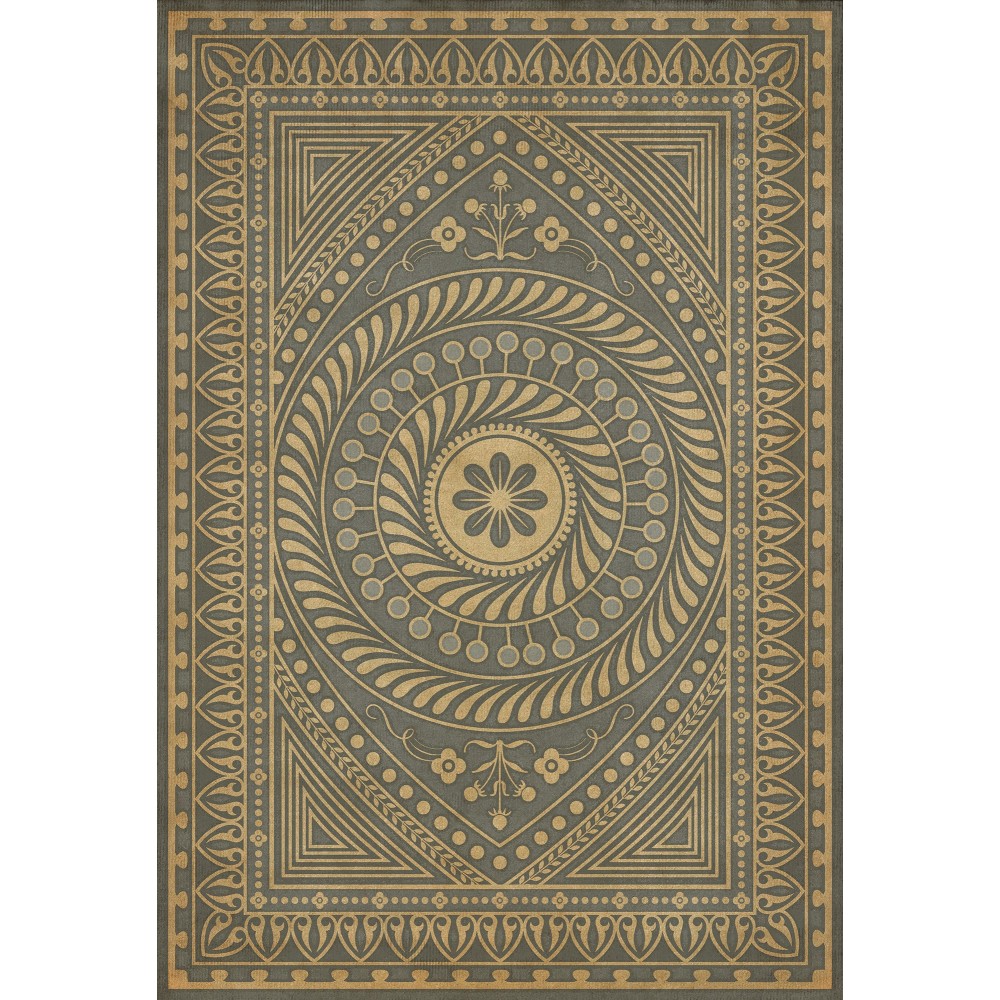 Pattern 75 Consult the Wise 96x140 Vintage Vinyl Floorcloth