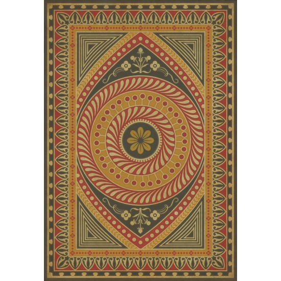 Pattern 75 Control the Eye 70x102 Vintage Vinyl Floorcloth