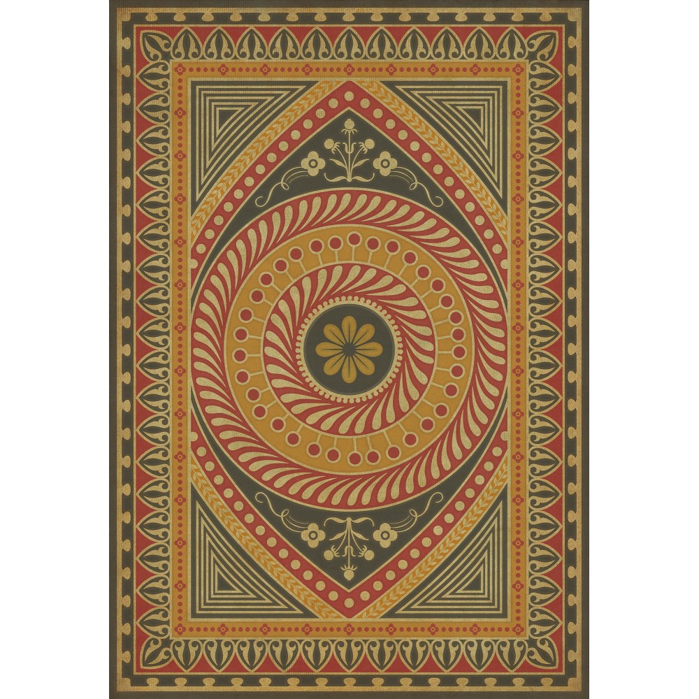 Pattern 75 Control the Eye 70x102 Vintage Vinyl Floorcloth