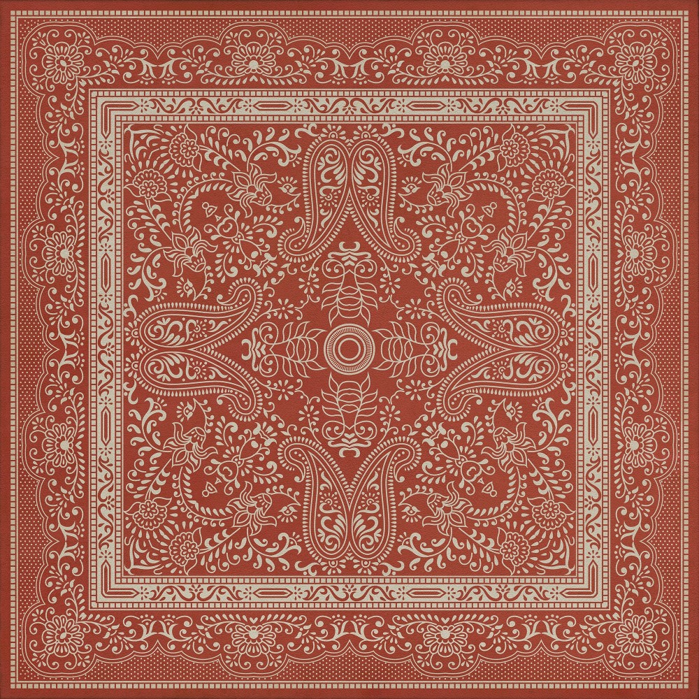 Pattern 76 Mimsy 36x36 Vintage Vinyl Floorcloth