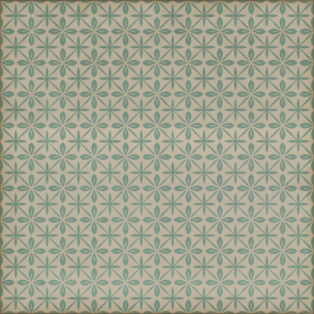 Pattern 81 the Bluebird Cafe 96x96 Vintage Vinyl Floorcloth