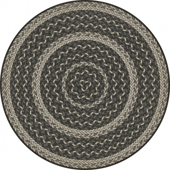 Pattern 85 Such a Cozy Room - Braided Round 48 Vintage Vinyl Floorcloth