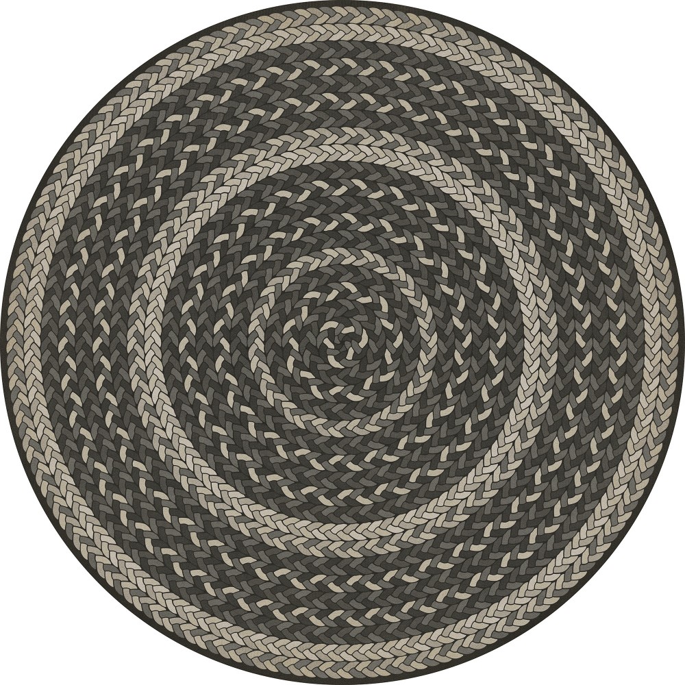 Pattern 85 Such a Cozy Room - Braided Round 48 Vintage Vinyl Floorcloth