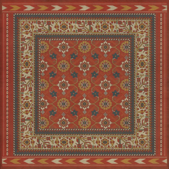 Persian Bazaar - Balouch - Jannat 60x60 Vintage Vinyl Floorcloth