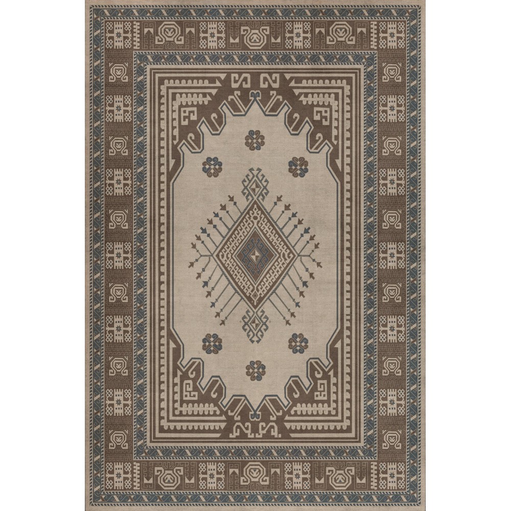 Persian Bazaar - Bergama - Adnan 72x108 Vintage Vinyl Floorcloth