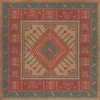 Persian Bazaar - Bergama - Altan 36x36 Vintage Vinyl Floorcloth
