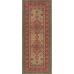 Persian Bazaar - Bergama - Altan 36x90 Vintage Vinyl Floorcloth