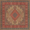 Persian Bazaar - Bergama - Altan 48x48 Vintage Vinyl Floorcloth