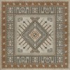 Persian Bazaar - Bergama - Emir 36x36 Vintage Vinyl Floorcloth