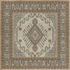 Persian Bazaar - Bergama - Emir 72x72 Vintage Vinyl Floorcloth