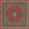 Persian Bazaar - Bergama - Ikbal 48x48 Vintage Vinyl Floorcloth
