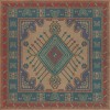 Persian Bazaar - Bergama - Makbule 48x48 Vintage Vinyl Floorcloth