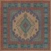Persian Bazaar - Bergama - Makbule 72x72 Vintage Vinyl Floorcloth