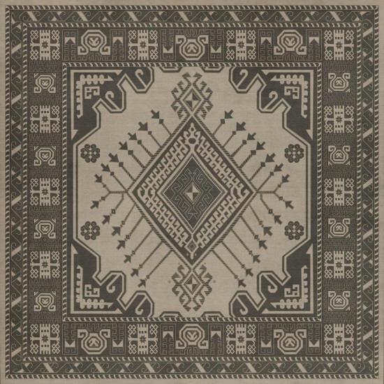 Persian Bazaar - Bergama - Seda 48x48 Vintage Vinyl Floorcloth