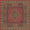 Persian Bazaar - Bergama - Volkan 36x36 Vintage Vinyl Floorcloth