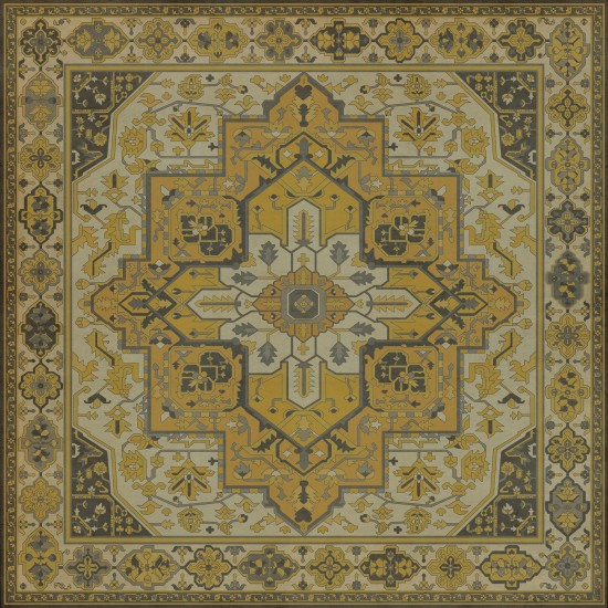 Persian Bazaar - Camelot - Charlemagne 120x120 Vintage Vinyl Floorcloth