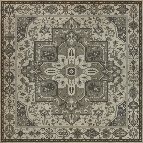 Persian Bazaar - Camelot - Excalibur 36x36 Vintage Vinyl Floorcloth