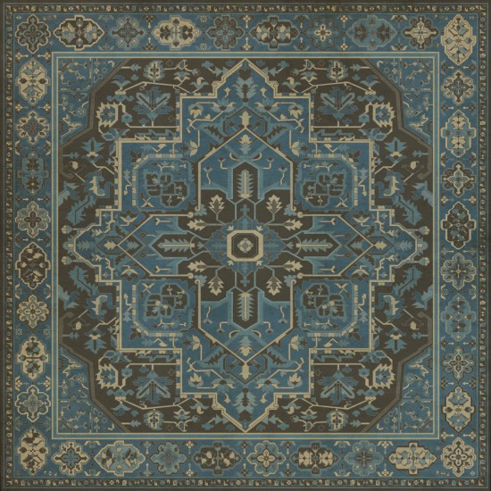 Persian Bazaar - Camelot - Merlin 72x72 Vintage Vinyl Floorcloth